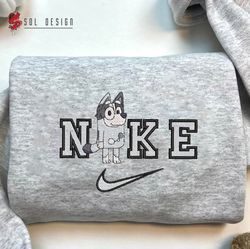 Nike Trixie Heeler Embroidered Crewneck, Bluey Embroidered Sweater, Bluey Dog Hoodie, Unisex Shirt
