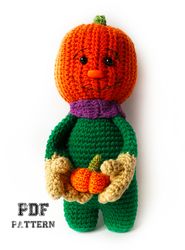 Halloween Crochet Pumpkin Doll PDF Pattern