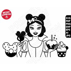 Snow White snacks SVG princess dxf png clipart , cut file outline silhouette