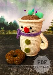 Crochet Pincushion Snowman Amigurumi PDF Pattern