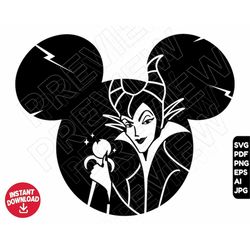 Maleficent Ears SVG Disneyland Villains svg png clipart , cut file outline silhouette