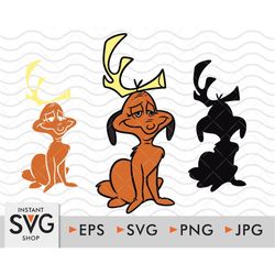 Christmas Dog SVG, eps, png, jpg, layered by color, Cricut cut file