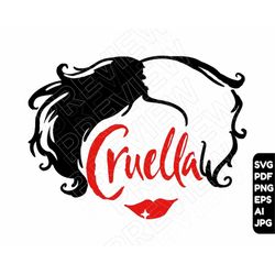 Cruella SVG design , png cut file layered by color