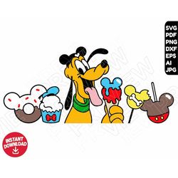 Pluto SVG Disneyland svg png snacks , cut file layered by color