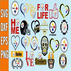 Bundle 24 Files Pittsburgh Steelers Football team Svg, Pittsburgh Steelers Svg, NFL Teams svg, NFL Svg, Png, Dxf, Eps, I