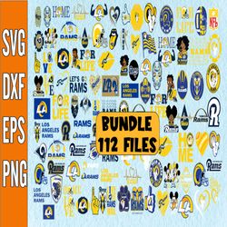 Bundle 112 Files New Los Angeles Rams Football Team Svg, New Los Angeles Rams svg, NFL Teams svg, NFL Svg, Png, Dxf, Eps