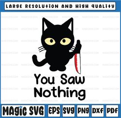 Funny Cat You Saw Nothing Svg, Funny Black Cat Svg, Funny Witch Cat Svg, Digital Download