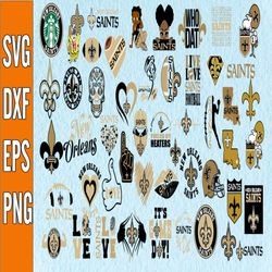 Bundle 50 Files New Orleans Saints Football Teams Svg, New Orleans Saints svg, NFL Teams svg, NFL Svg, Png, Dxf, Eps, In