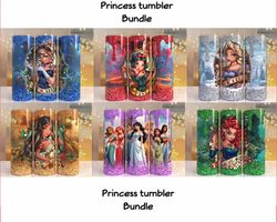 Cartoon Princess Tumbler, Tumbler Wrap Png, Tumbler Png, Disney Princess Png, 20 oz Skinny Tumbler, Disney Png