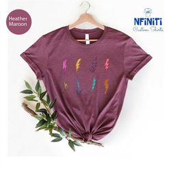 Lightning Bolt Shirt, Colourful Lightning Bolt T-shirt, Womens Gift Lightning Bolt Tee, Leopard Zebra Chetah Womens Gift