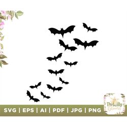 Bats SVG, Bats Set SVG, Halloween SVG File, For printing and cutting projects, Bats Clip Art, Cricut Stencil