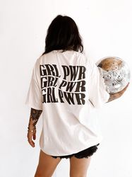 grl pwr tee, trendy comfort colors graphic tee, graphic tee for women,
