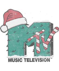 MTV Music Television Candy Cane Christmas  png,sublimation.pngMTV Music Television Candy Cane Christmas  png,sublimation