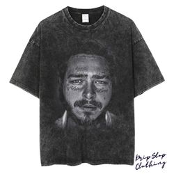 POST MALONE T-SHIRT | Concert Fan Merch Post Malone | Rare Graphic Print Black And White | Vintage Style Pop Music
