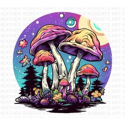 Psychedelic Mushrooms, Mushroom PNG, Psychedelic png Decor, Psychedelic Art, Psychedelic Wall Art png, Sublimation PNG