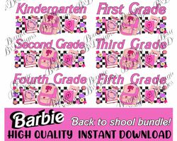 Barbie Back To School Bundle Png, Barbie Png, Back To School Png, Kindergarten Png, First Day Of School Png, Cartoon Png