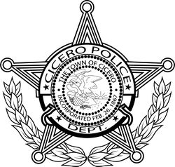CICERO POLICE DEPT BADGE VECTOR FILE Black white vector outline or line art file