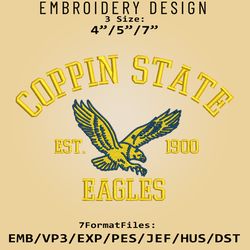 Coppin State Eagles embroidery design, NCAA Logo Embroidery Files, NCAA Coppin State Eagles, Machine Embroidery Pattern