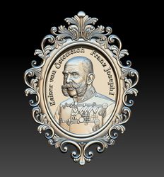 3D STL Model file Portrait Emperor of Austria Kaiser Franz Joseph I for CNC Router Engraver Carving Milling
