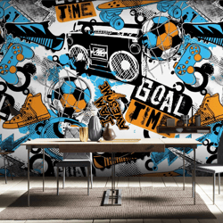 Action-Packed Sports Theme Wall Murals for Boys' Room