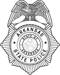 Arkansas State Police Badge vector file Black white vector outline or line art file
