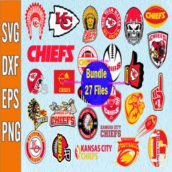 Bundle 27 Files Kansas City Chiefs Football team Svg, Kansas City Chiefs Svg, NFL Teams svg, NFL Svg, Png, Dxf, Eps, Ins