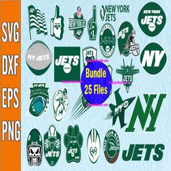 Bundle 25 Files New York Jets Football team Svg, New York Jets Svg, NFL Teams svg, NFL Svg, Png, Dxf, Eps, Instant Downl