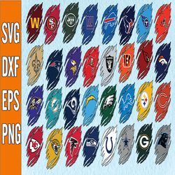 32 Files Scratch With NFL Teams Bundle Svg, NFL Team Svg, Football Svg, Png, Jpg, Eps