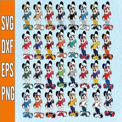 32 Files Mickey Mouse With NFL Teams Bundle Svg, NFL Team Svg, Football Svg, Png, Jpg, Eps