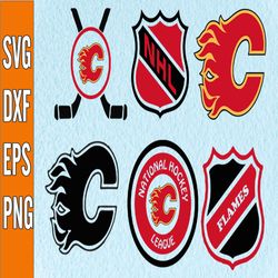 Bundle 6 Files Calgary Flames Hockey Team Svg, Calgary Flames svg, NHL Svg, NHL Svg, Png, Dxf, Eps, Instant Download