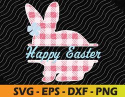 Easter Buffalo Check Plaid Gingham Happy Easter Bunny Svg, Eps, Png, Dxf, Digital Download