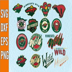 Bundle 16 Files Minnesota Wild Hockey Team Svg, Minnesota Wild svg, NHL Svg, NHL Svg, Png, Dxf, Eps, Instant Download