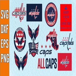 Bundle 13 Files Washington Capitals Hockey Team Svg, Washington Capitals Svg, NHL Svg, NHL Svg, Png, Dxf, Eps, Instant D
