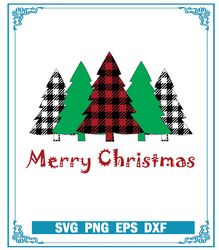 Merry Christmas Buffalo Plaid Trees SVG,  SVG, Merry Christmas SVG