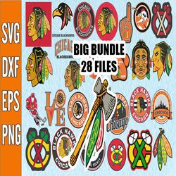 Bundle 28 Files Chicago Blackhawks Hockey Team Svg, Chicago Blackhawks Svg, NHL Svg, NHL Svg, Png, Dxf, Eps, Instant Dow