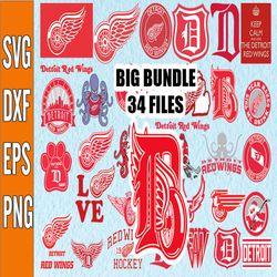 Bundle 34 Files Detroit Red Wings Hockey Team Svg, Detroit Red Wings Svg, NHL Svg, NHL Svg, Png, Dxf, Eps, Instant Downl