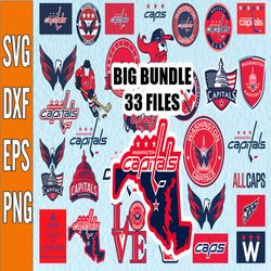 Bundle 33 Files Washington Capitals Hockey Team Svg, Washington Capitals Svg, NHL Svg, NHL Svg, Png, Dxf, Eps, Instant D