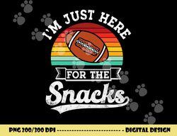 Football meme I m just here for the snacks retro Football png, sublimation copy