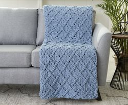 Knitting  Patterns  Blankets Diamond Lattice Blanket in Bernat Alize Blanket-EZ - Downloadable PDF