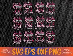 A Queen Was Born In July Happy Birthday To Me Svg, Eps, Png, Dxf, Digital Download
