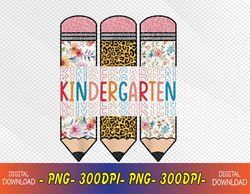 Kindergarten Leopard Pencil Retro Teachers Back To School Svg, Eps, Png, Dxf, Digital Download