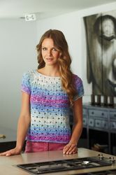 Knitting  Patterns  Tops Top in Schachenmayr Micro Summer Color - Downloadable PDF