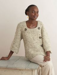 Knitting  Patterns  Jumpers Extra Easy, Extra Fabulous Sweater in Lion Brand Wool-Ease Thick & Quick