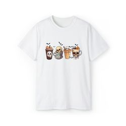 Skeleton Coffee Cups Shirt, Coffee Cups Shirt, Skull Coffee Cup Shirt, Scary Coffee Cup Shirt