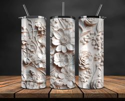 3D Flowers Tumbler Wrap, 3D Floral Sublimation Tumbler Design,Instant Digital Download PNG 08