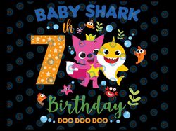 shark 7th birthday svg, boy birthday shark svg dxf eps, boy seventh birthday clipart, seven year old, baby, shark, 7th b