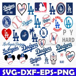 Bundle 34 Files LA Dodgers Baseball Team SVG, LA Dodgers svg, MLB Team svg, MLB Svg, Png, Dxf, Eps, Jpg, Instant Downloa