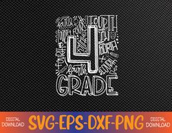 4th Grade Typography Team Fourth Grade Back To School Svg, Eps, Png, Dxf, Digital Download