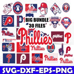 Bundle 30 Files Philadelphia Phillies Baseball Team Svg, Philadelphia Phillies Svg, MLB Team  svg, MLB Svg, Png, Dxf, Ep