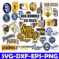 Bundle 33 Files San Diego Padres Baseball Team Svg, San Diego Padres Svg, MLB Team  svg, MLB Svg, Png, Dxf, Eps, Jpg, In